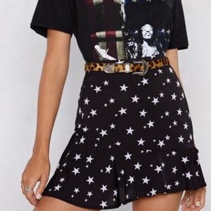 NWT Nasty Gal Black Star Skirt